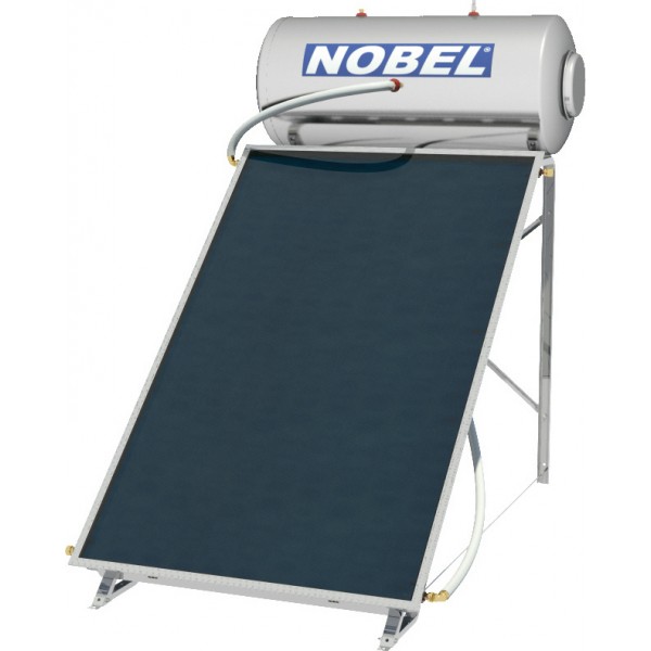 Ηλιακός θερμοσίφωνας NOBEL Classic 160lt/2,6τμ - Glass - Επιλεκτικός - Διπλής Ενέργειας - Βάση Ταράτσας 